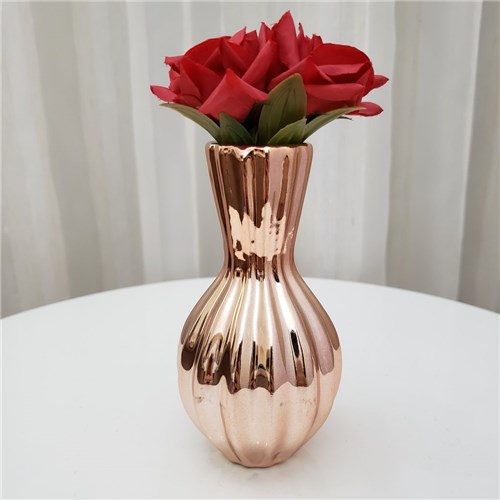 Vaso de Cerâmica 12 Cm Rose Gold / Cobre