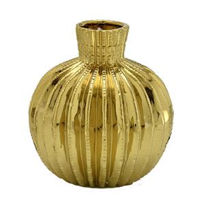 Vaso de Cerâmica 16cm Dourado