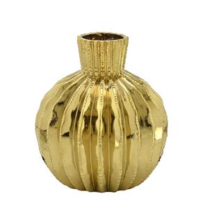 Vaso de Cerâmica 22 5cm Dourado