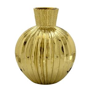 Vaso de Cerâmica 27 5cm Dourado