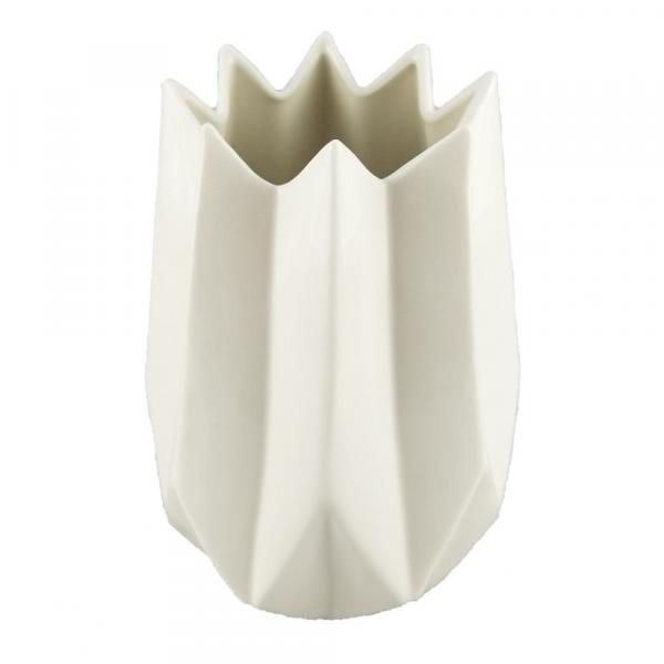 Vaso de Ceramica Branco 12,7cm X 12,7cm X 17,5cm - Btc Decor
