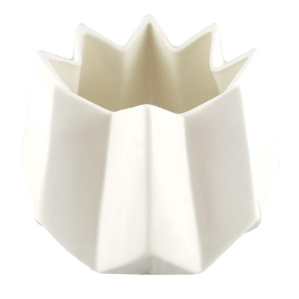 Vaso de Ceramica Branco 17,1cm X 17,1cm X 14,5cm - Btc Decor