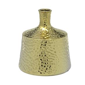 Vaso de Ceramica 23cm Dourado