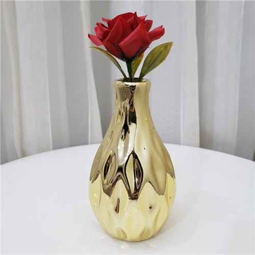 Vaso de Cerâmica Dourado 12,5 Cm
