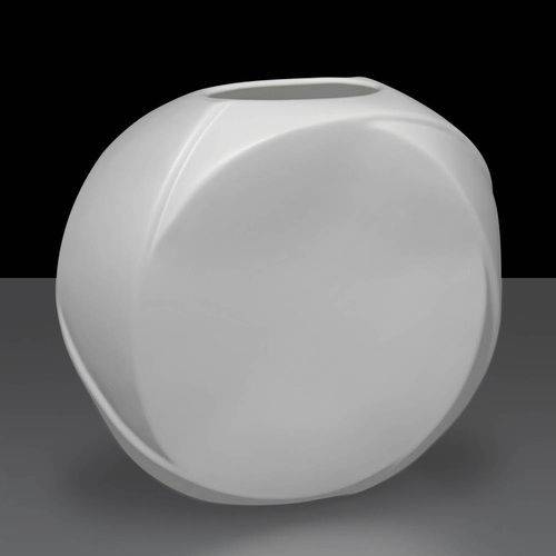 Vaso de Ceramica Oval Branco Grande