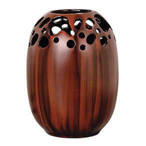Vaso de Cerâmica Oval Organic - Marrom