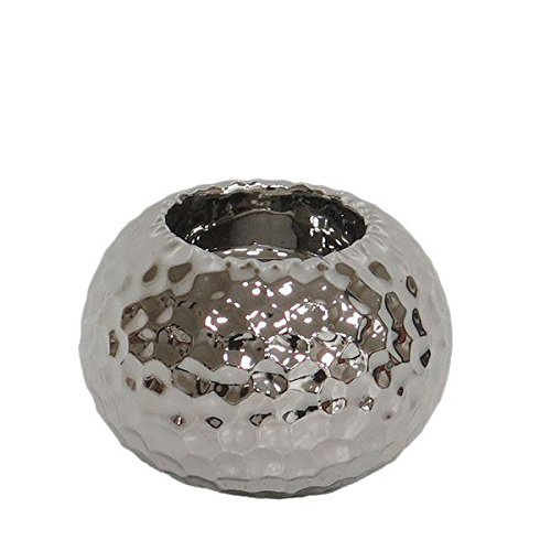 Vaso de Cerâmica Prateado - 8x6 Cm