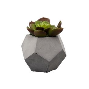 Vaso de Cimento Decorativo com Suculenta Artificial 10cm