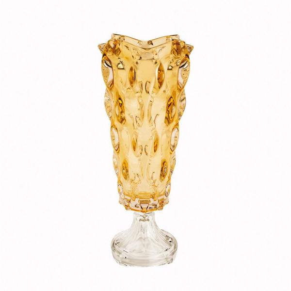 Vaso de Cristal Samba Âmbar 40,5Cm - Bohemia