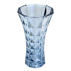 Vaso de Cristal Wolff Diamant 14x25,5 Cm - Transparente Azul