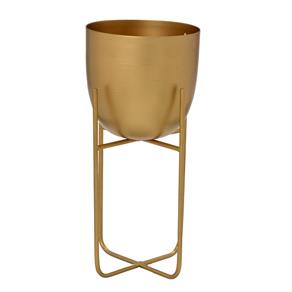 Vaso de Metal 30cm Dourado