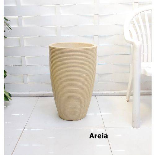 Vaso de Planta Redondo Plastico Decorativo 60x38 Cm - Areia