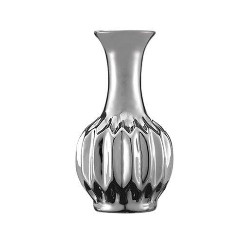 Vaso Decorativo Cerâmica Prata 12,5x6,5cm 5640 Mart Collection