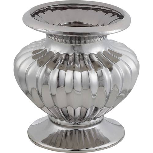 Tamanhos, Medidas e Dimensões do produto Vaso Decorativo Cerâmica Prestige Prata - 23,3x24x19,7cm