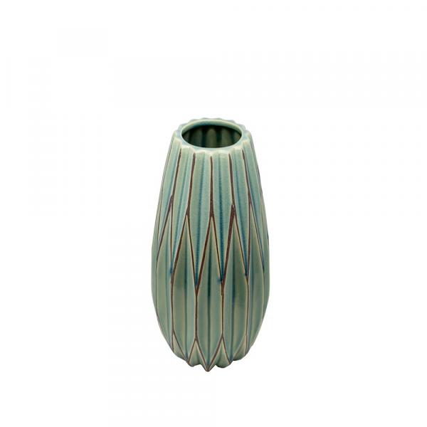 Vaso Decorativo Cerâmica Verde Grass Pequeno - Toque Final