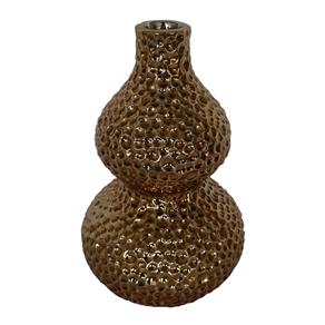 Vaso Decorativo de Cerâmica 10x15cm - Dourado