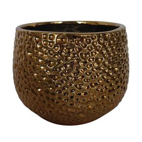 Vaso Decorativo de Cerâmica 15x11cm - Dourada