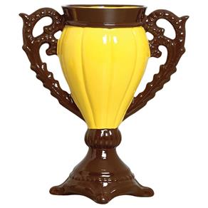 Vaso Decorativo de Cerâmica Amarelo Marrom