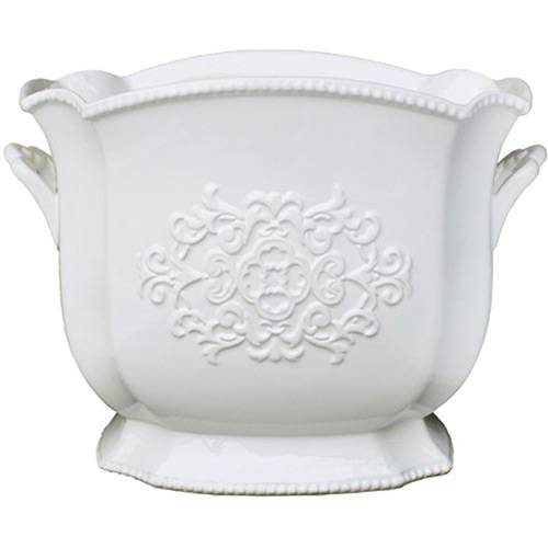 Tamanhos, Medidas e Dimensões do produto Vaso Decorativo de Cerâmica CQ-012 Nusa Dua Branco - (25x32x20cm)