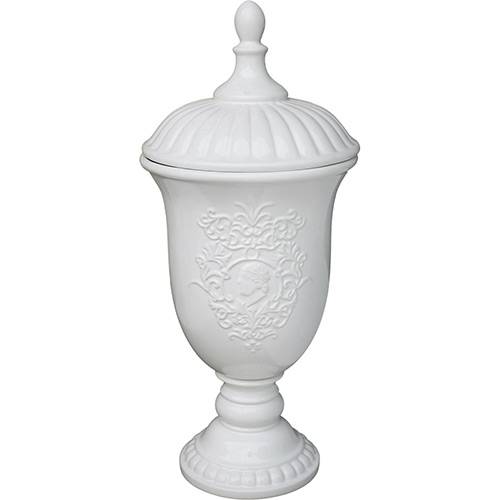 Tamanhos, Medidas e Dimensões do produto Vaso Decorativo de Cerâmica CQ-010 Nusa Dua Branco - (47x21x21cm)