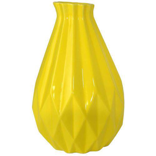 Vaso Decorativo de Cerâmica Grande Amarelo