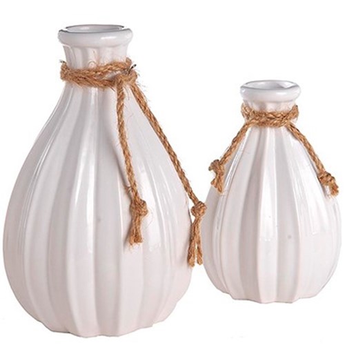 Vaso Decorativo de Cerâmica Grande - Branco