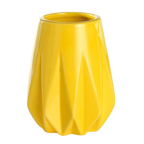 Vaso Decorativo de Cerâmica Pequeno - Amarelo