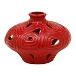 Vaso Decorativo de Cerâmica Vermelho BTC