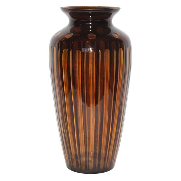 Vaso Decorativo de Vidro Âmbar 15x15x33cm - Btc