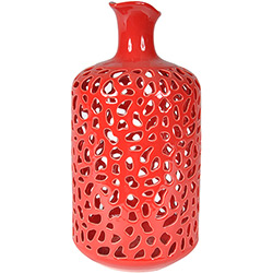 Vaso Decorativo em Cerâmica BTC Vermelho - (39x18x18cm)