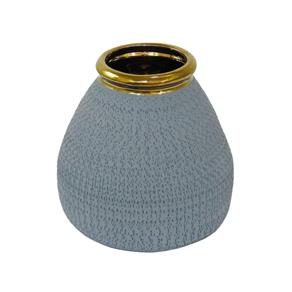 Vaso Decorativo em Cerâmica Cinza - 18x20cm