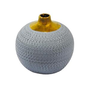 Vaso Decorativo em Cerâmica Cinza - 18x18cm