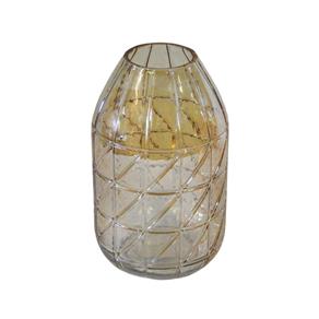 Vaso Decorativo em Vidro Âmbar - 26cm