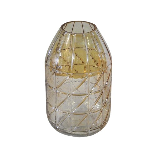 Vaso Decorativo em Vidro Âmbar - 26Cm