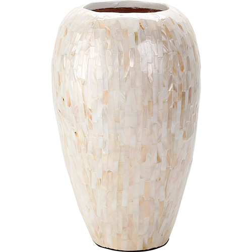 Tudo sobre 'Vaso Decorativo Madrepérola Flora Orb Branco 23,5x23,5x35,5cm'