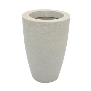 Vaso Decorativo Plastico Cone Grafiato 45 Branco Marmor