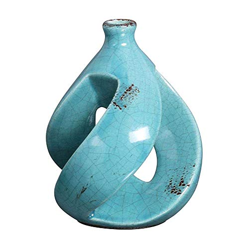 Vaso Decorativo Vazado III Azul Turquesa