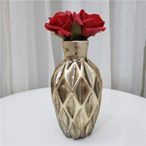 Vaso em Cerâmica 14,5 X 8 Cm - Dourado
