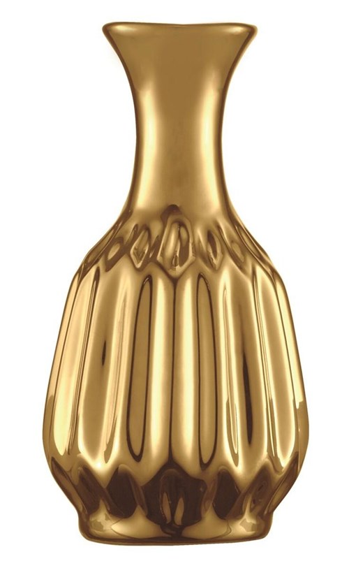 Vaso em Cerâmica Dourado 6,5x12,5x6,5
