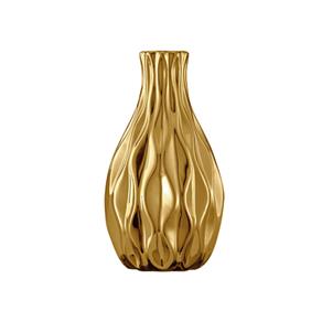 Vaso em Ceramica na Cor Dourada 6X11