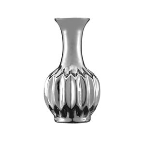 Vaso em Ceramica na Cor Prata 6,5X12