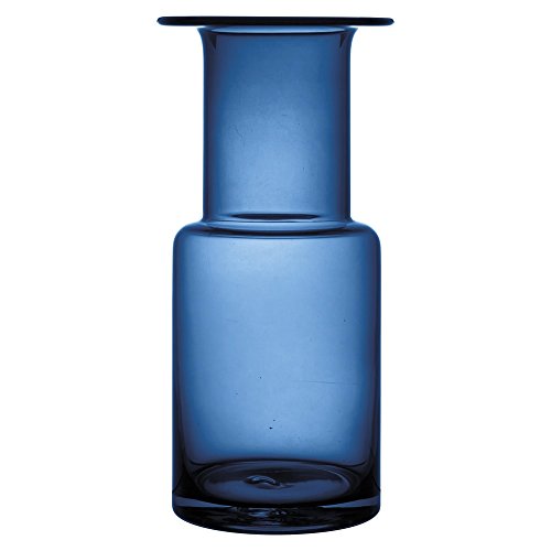 Vaso Garrafa Kalen Azul Cobalto em Vidro - 28,5x12 Cm