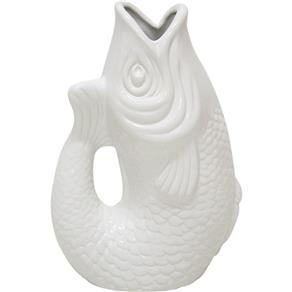 Vaso Peixe Decorativo BTC Cerâmica - Branco
