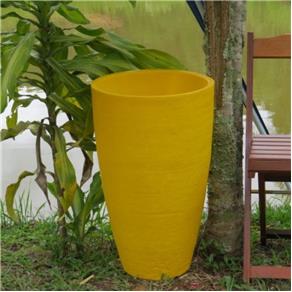Vaso Planta 65X40 Oval Moderno Polietileno - Amarelo Girassol 007