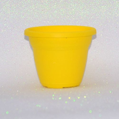 Vaso Plástico - Vicenza - Amarelo - 13 Cm