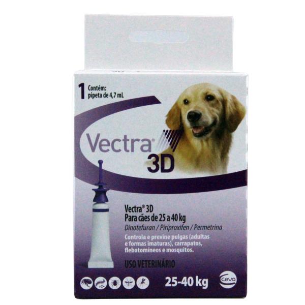 Vectra 3D Antipulgas e Carrapatos Cães 25 a 40kg Ceva