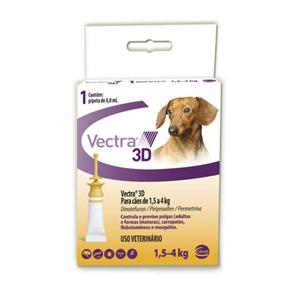 Vectra 3D - Cães 1,5 a 4kg - Anti-pulgas e Carrapatos