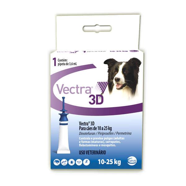 Vectra 3D - Cães 10 a 25kg - Anti-pulgas e Carrapatos - Ceva