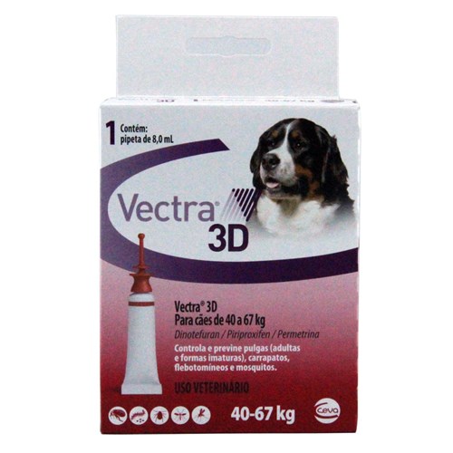 Vectra 3D Cães 40 a 67kg Antipulgas e Carrapatos Ceva