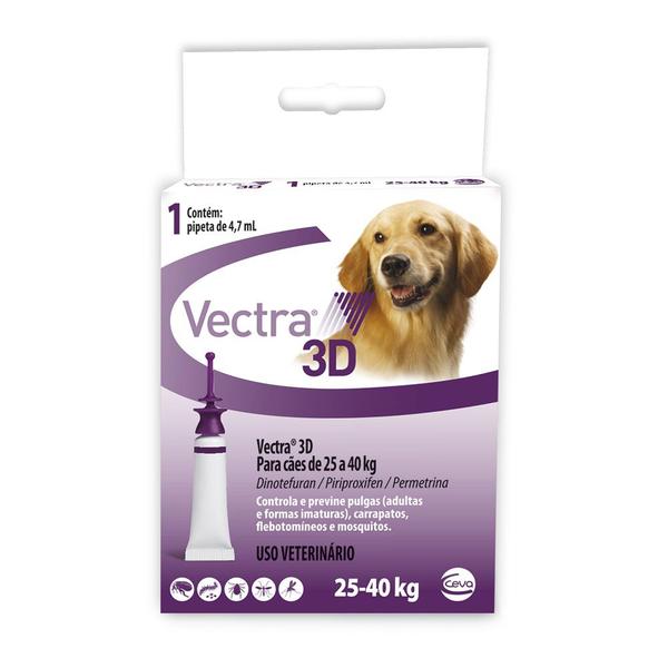 Vectra 3D Cães 25 a 40kg - 1 Pipeta - Ceva